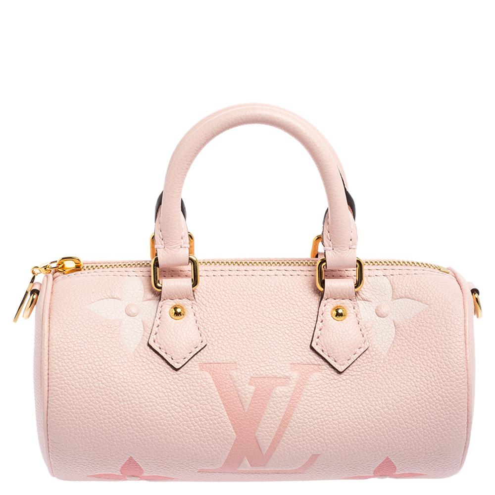 Beige Louis Vuitton Pink Monogram Empreinte Leather Papillon BB Carryall Bag
