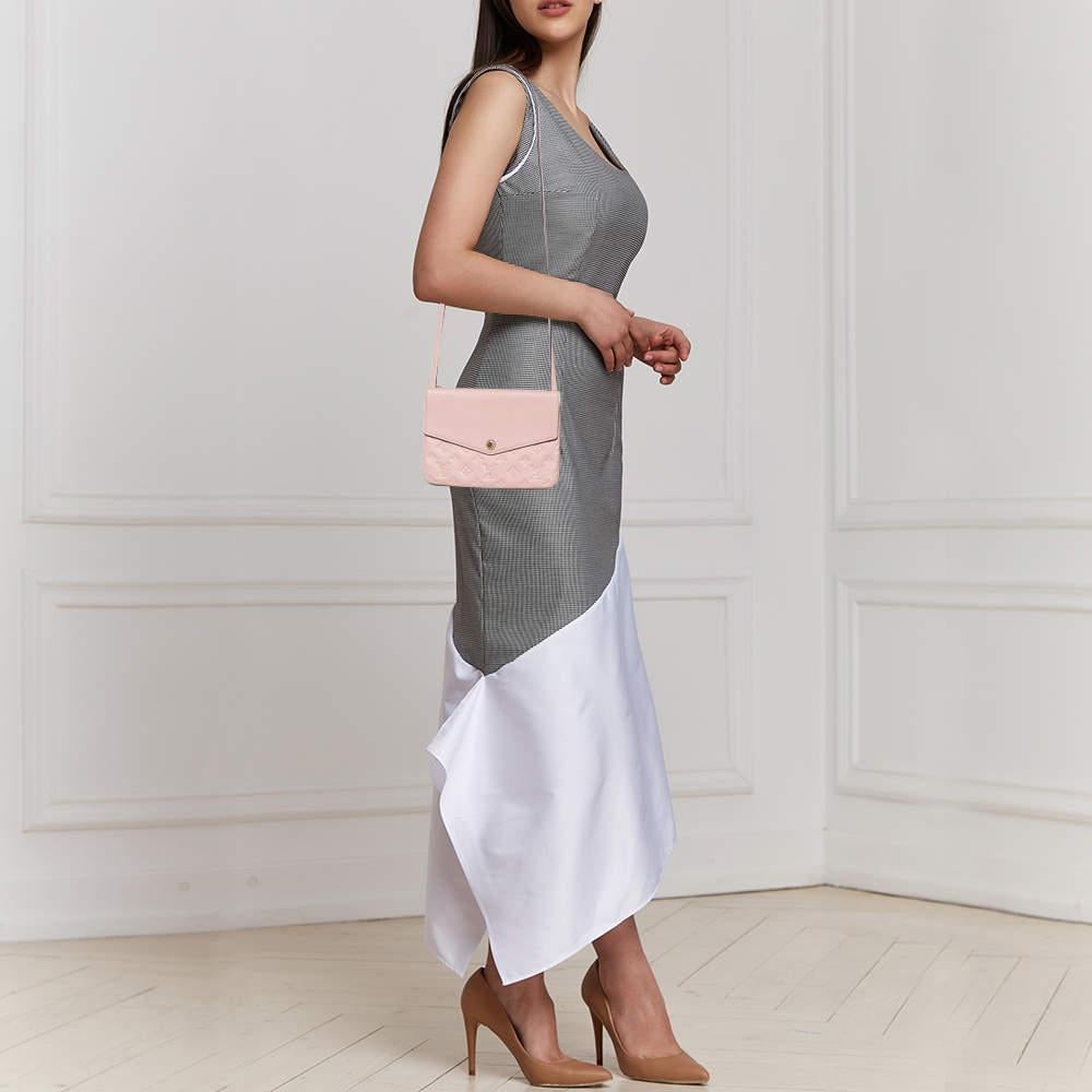 Louis Vuitton Pink Monogram Empreinte Leather Twice Bag In Good Condition In Dubai, Al Qouz 2