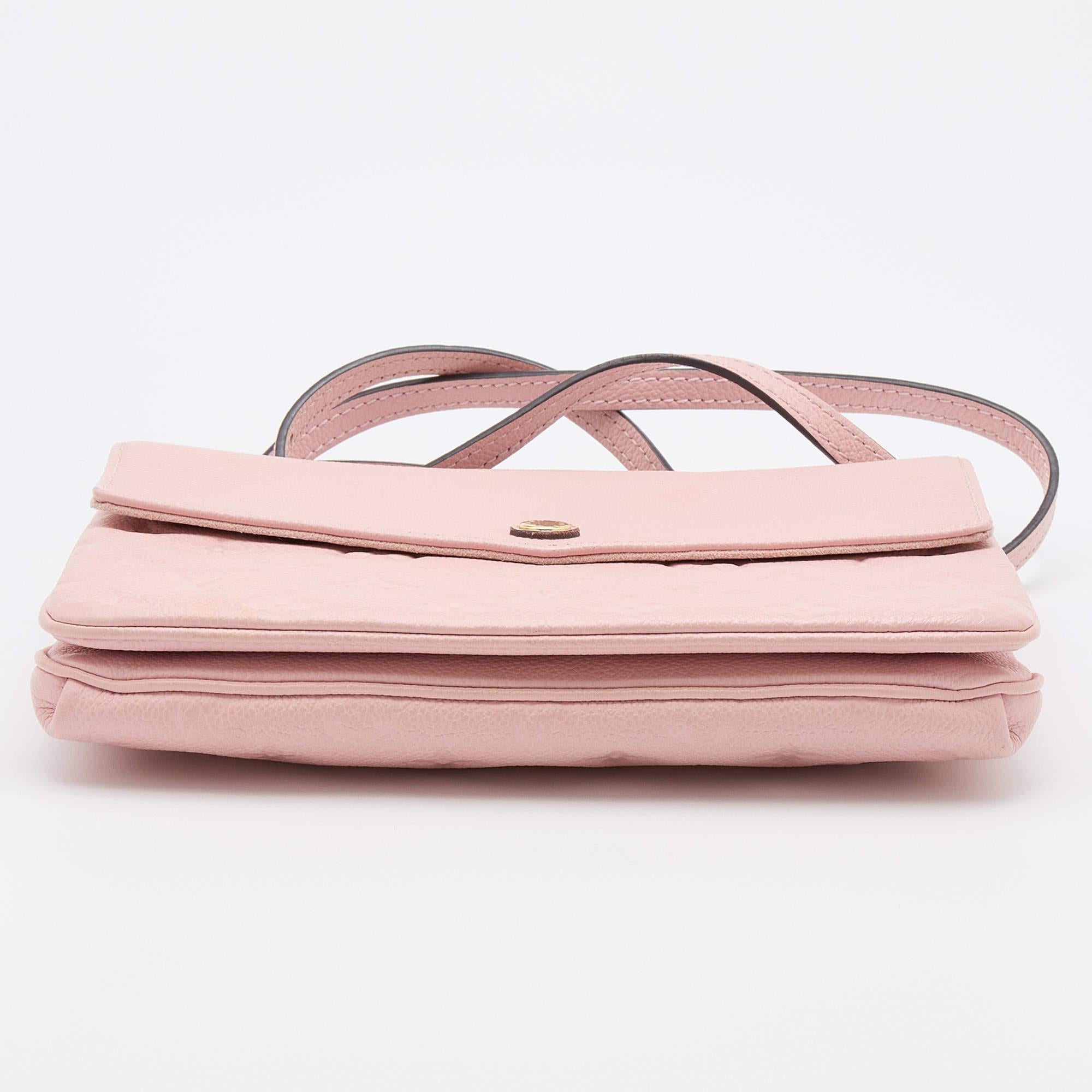 Louis Vuitton Pink Monogram Empreinte Leather Twice Bag 1
