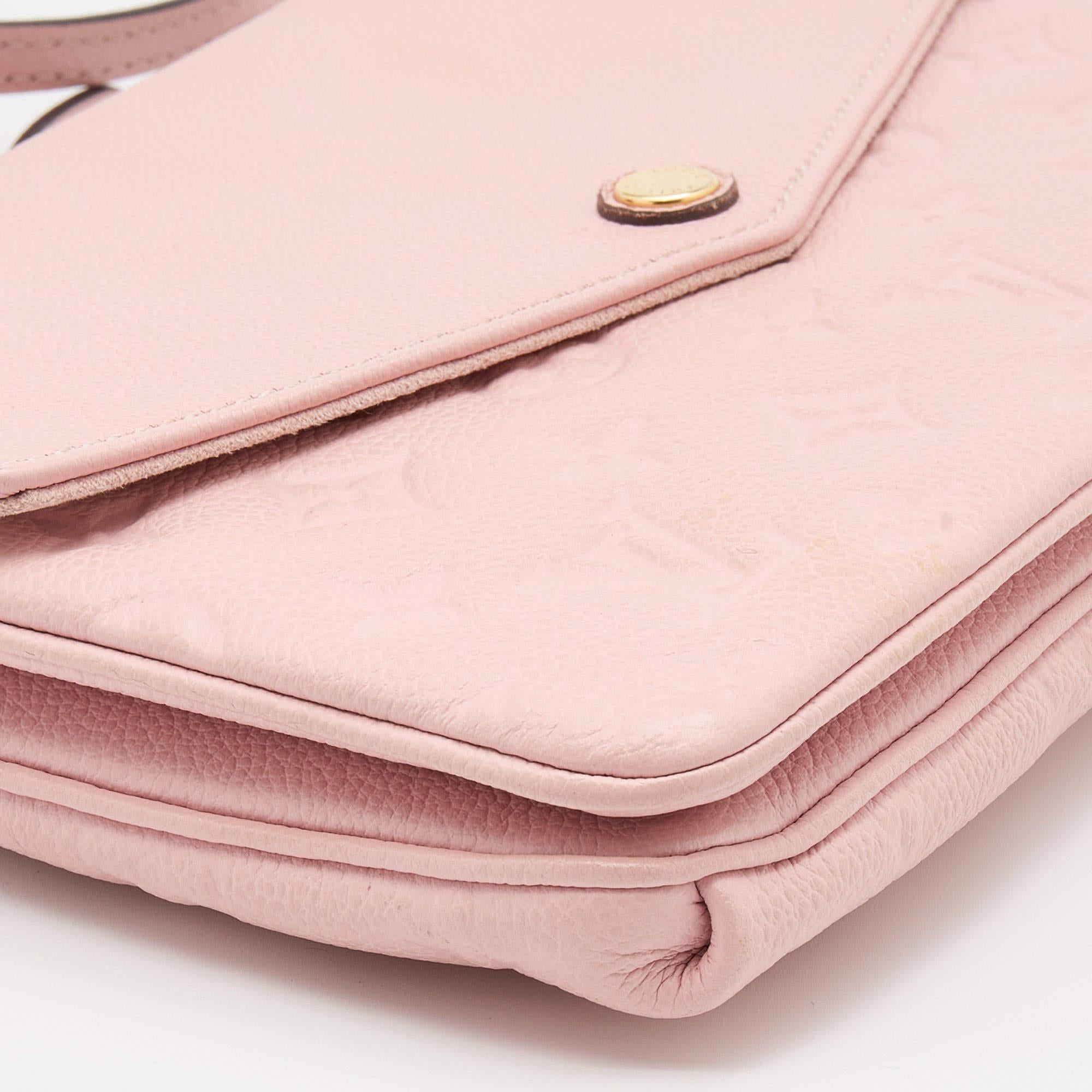 Louis Vuitton Pink Monogram Empreinte Leather Twice Bag 2