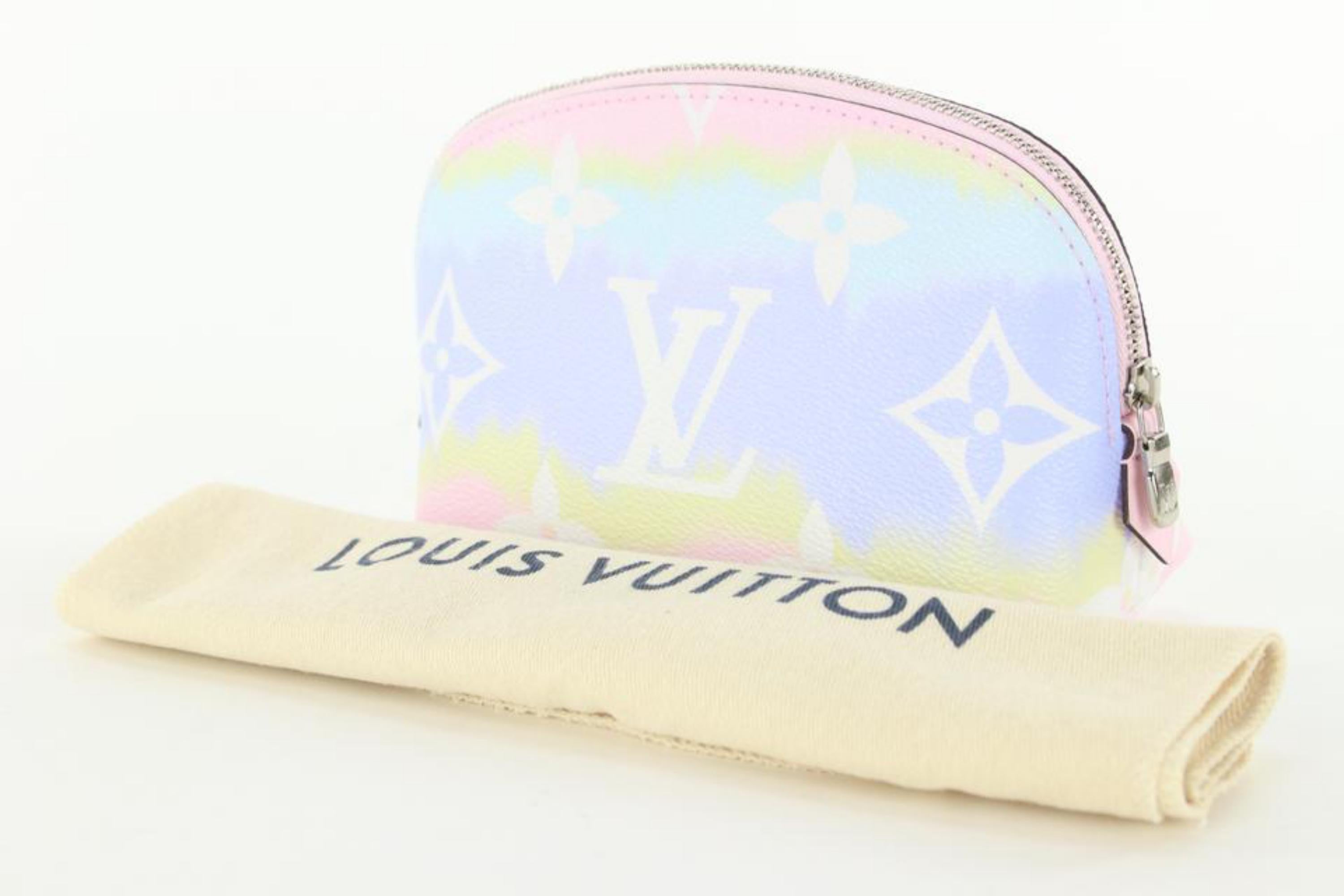 Louis Vuitton Pink Monogram Escale Tye Dye Cosmetic Pouch PM 11LVJ1025 For Sale 7