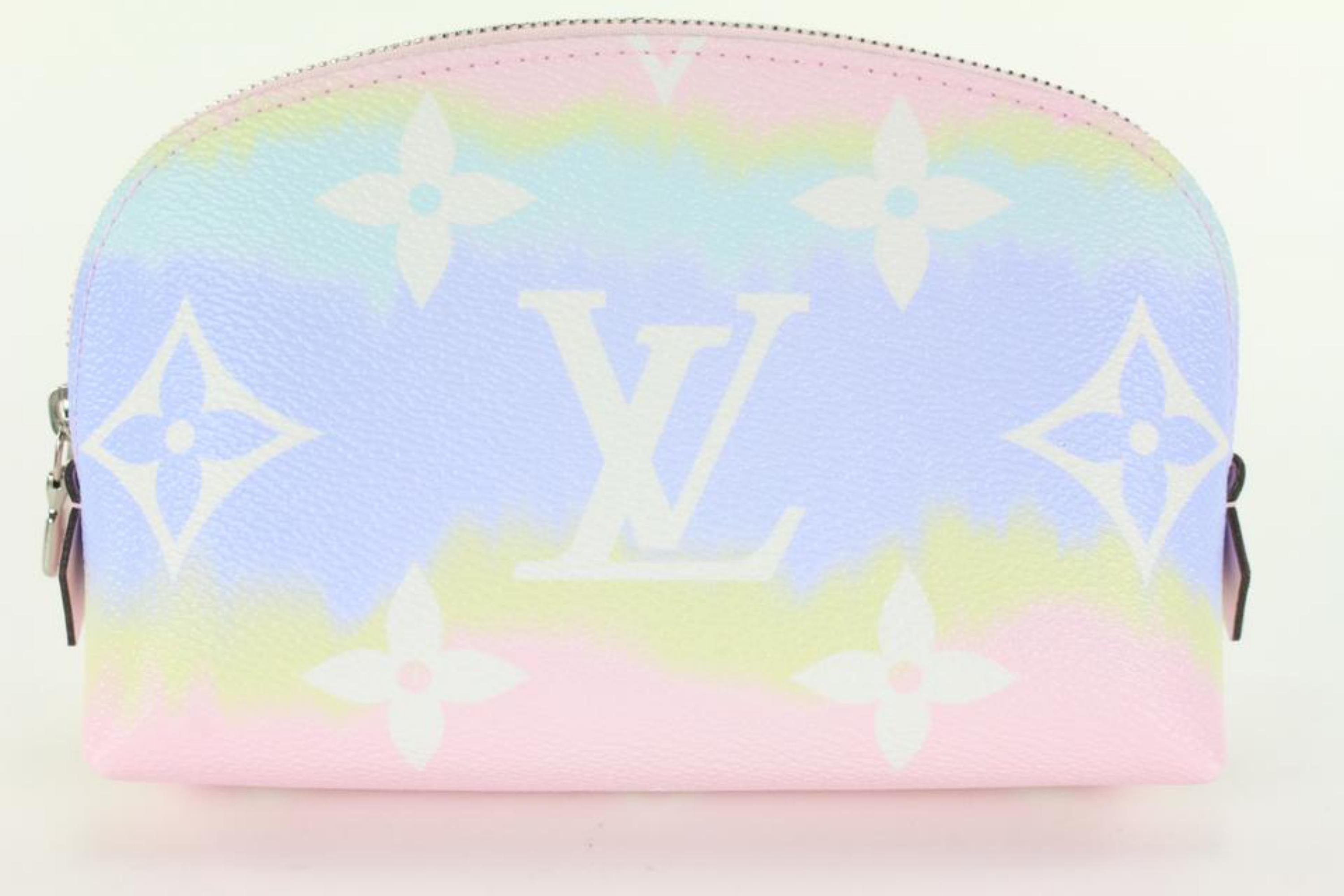Louis Vuitton Pink Monogram Escale Tye Dye Cosmetic Pouch PM 11LVJ1025 For Sale 2