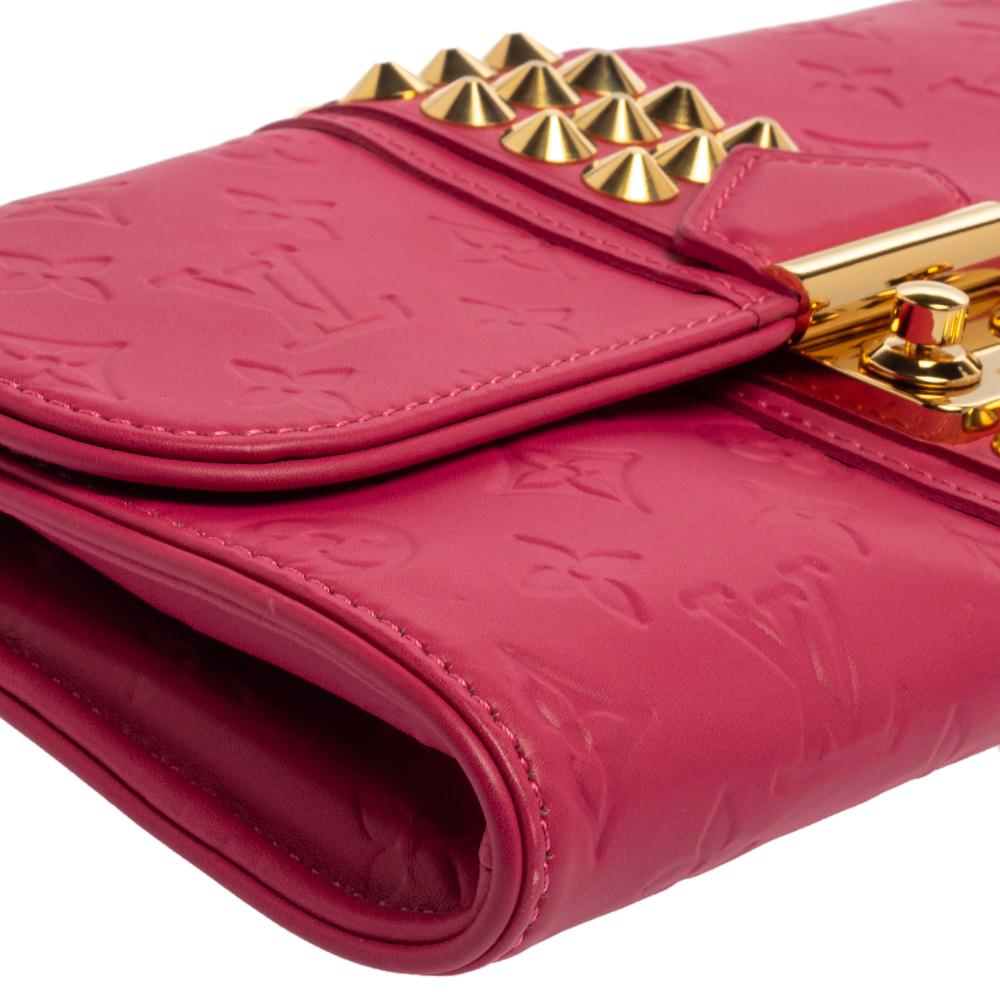 Louis Vuitton Pink Monogram Leather Courtney Clutch 6