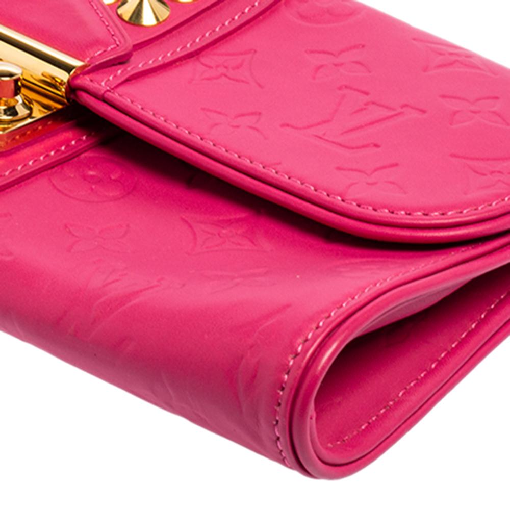 Louis Vuitton Pink Monogram Leather Courtney Clutch 3