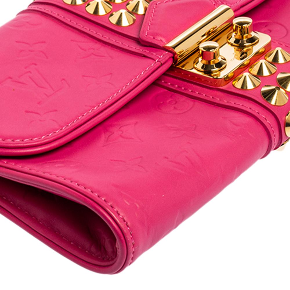 Louis Vuitton Pink Monogram Leather Courtney Clutch 4