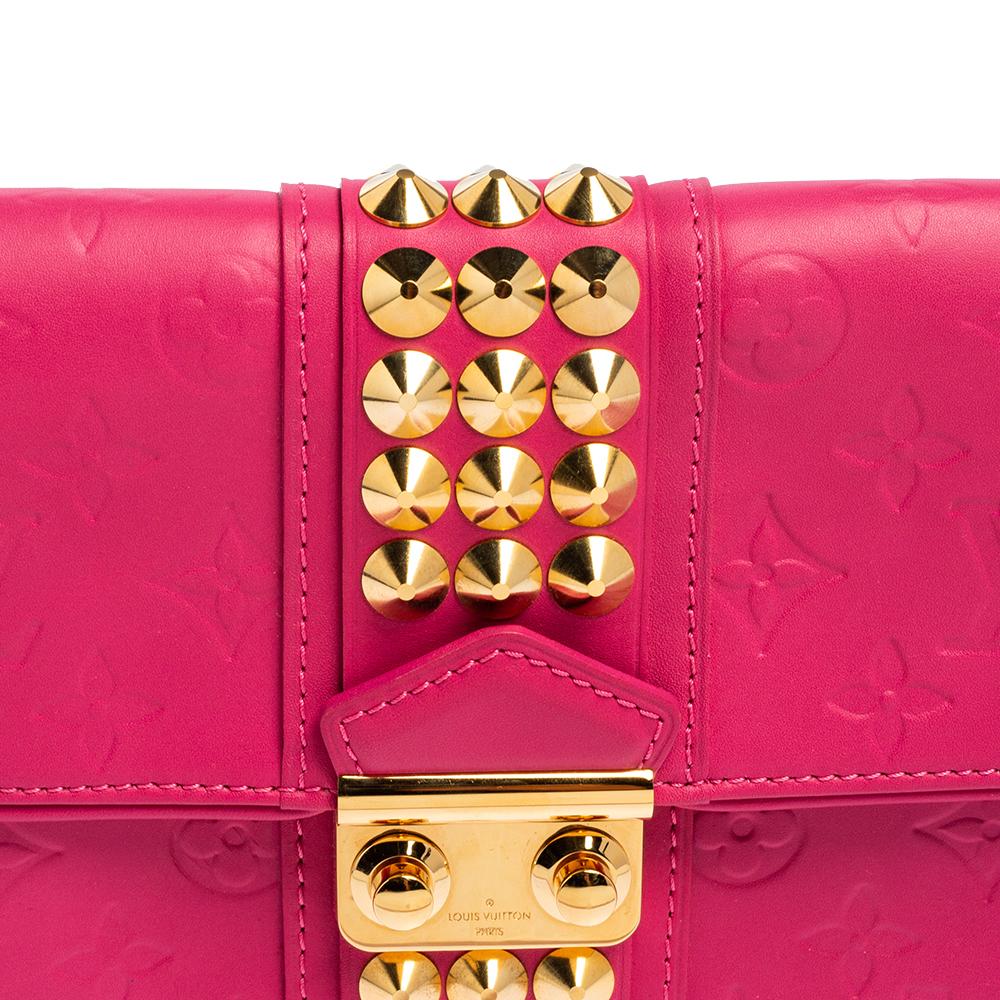 Louis Vuitton Pink Monogram Leather Courtney Clutch 5