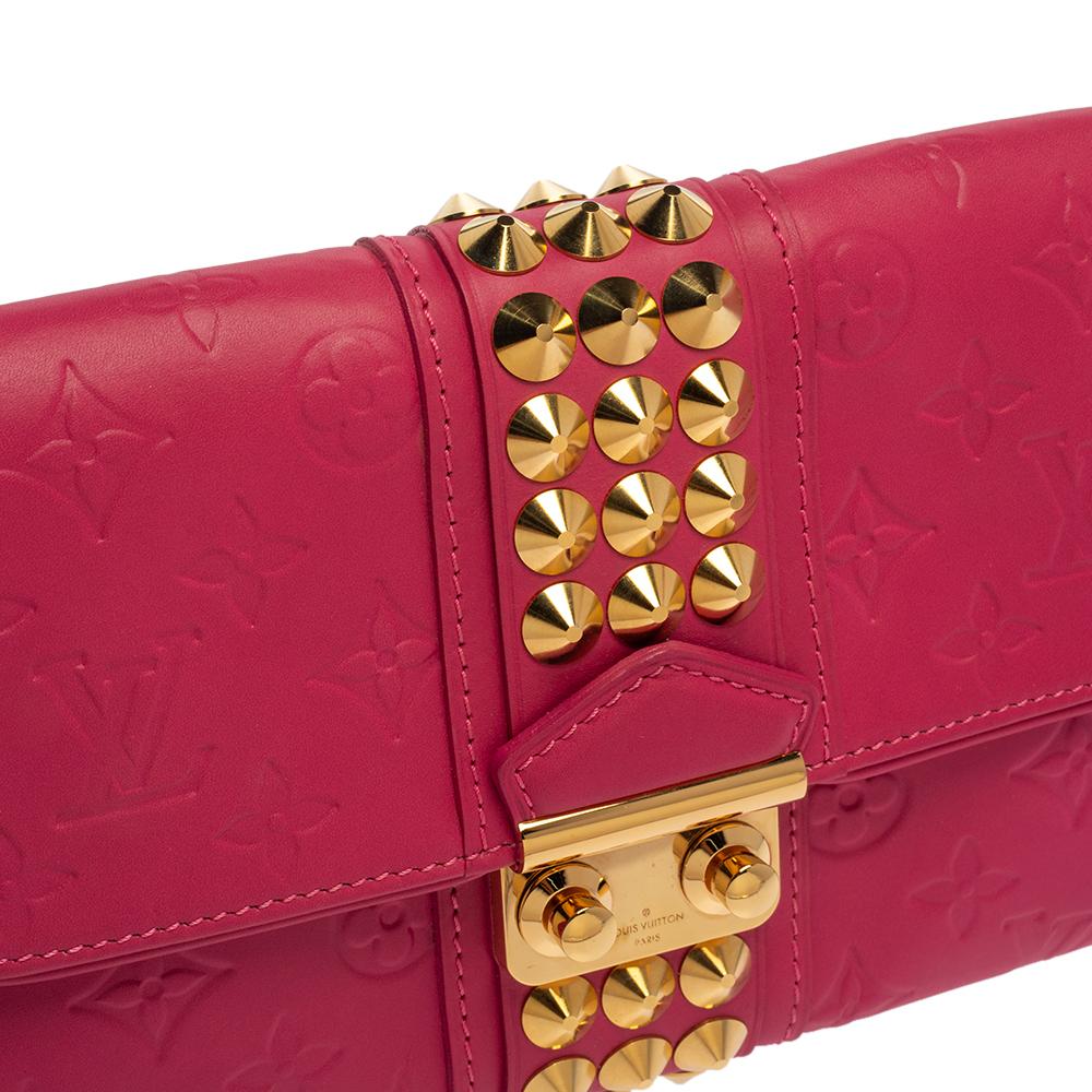 Louis Vuitton Pink Monogram Leather Courtney Clutch 10