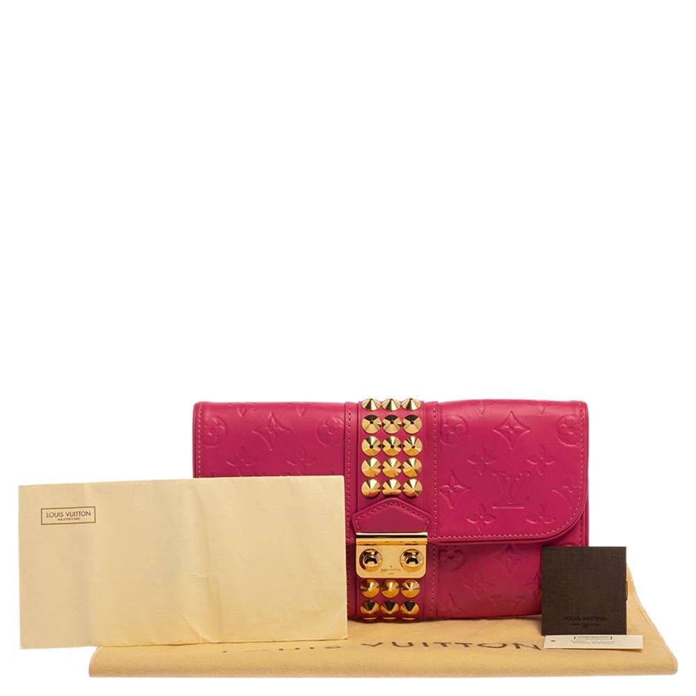 Louis Vuitton Pink Monogram Leather Courtney Clutch 11