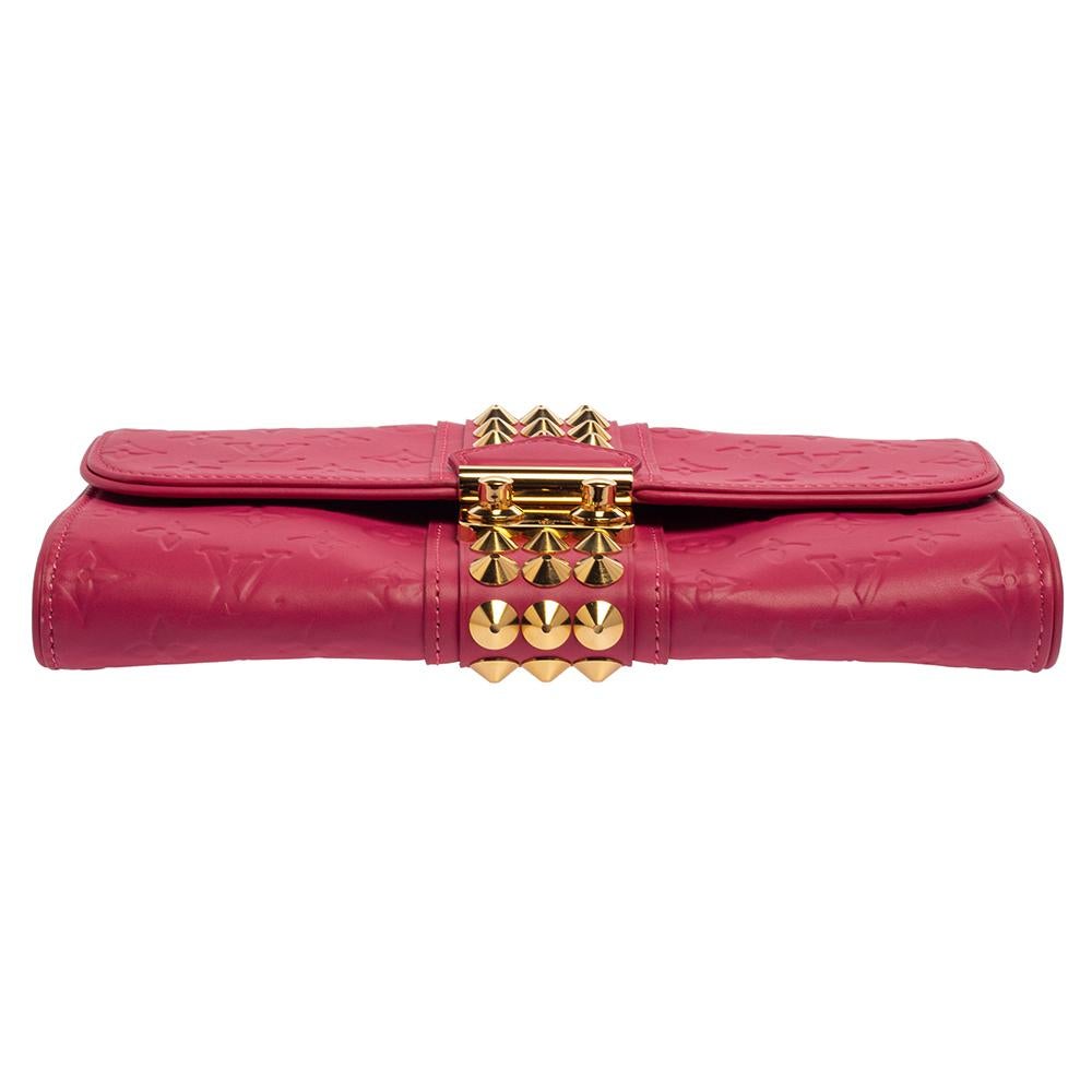 Women's Louis Vuitton Pink Monogram Leather Courtney Clutch