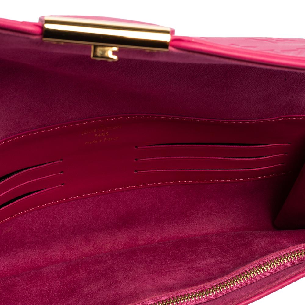 Louis Vuitton Pink Monogram Leather Courtney Clutch 1