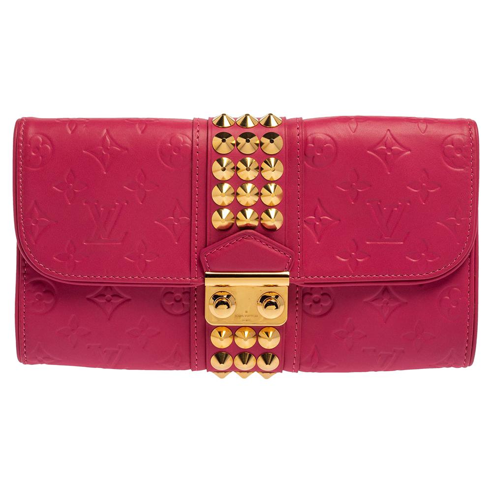 Louis Vuitton Pink Monogram Leather Courtney Clutch