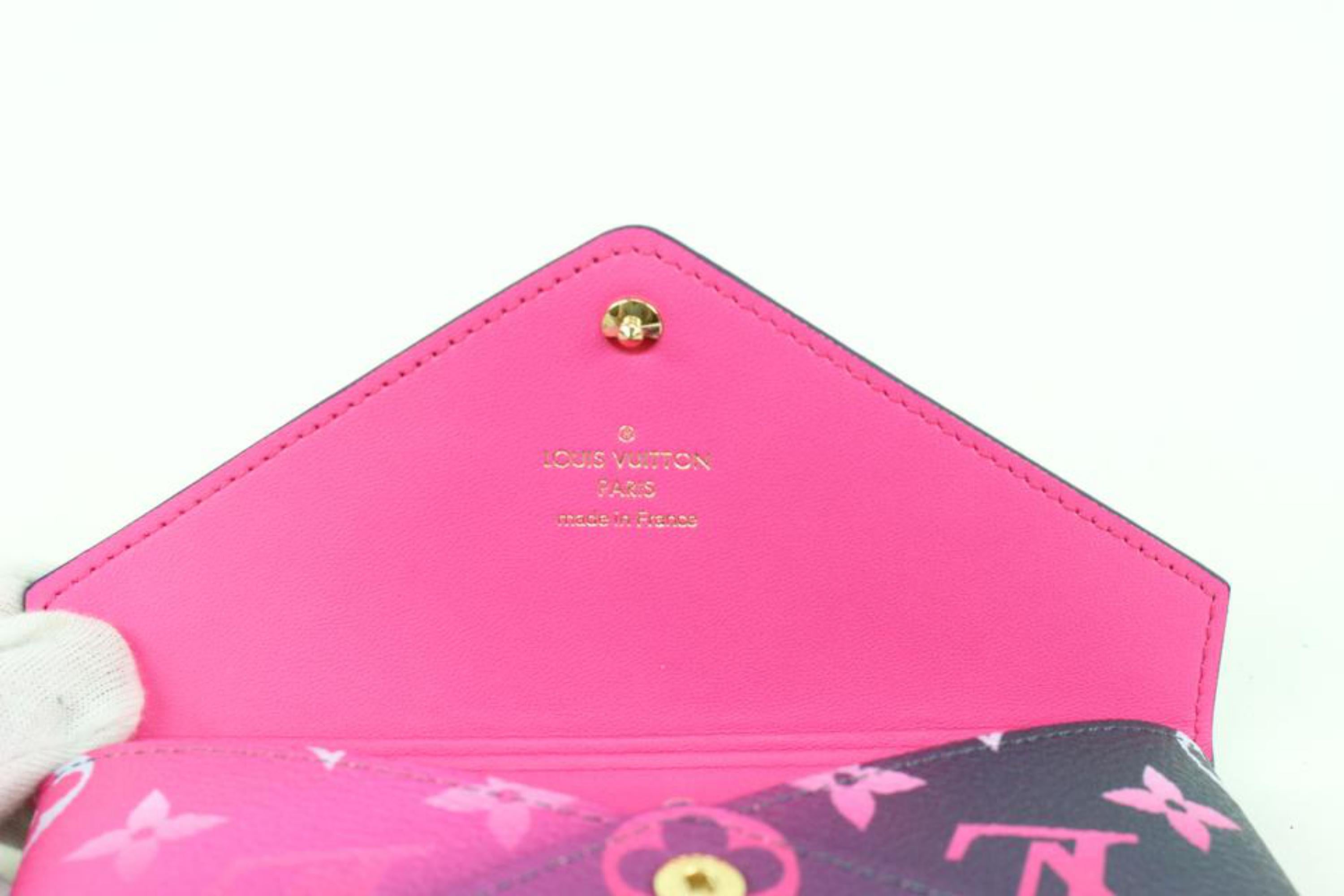 Women's Louis Vuitton Pink Monogram Midnight Fuchsia Kirigami MM Envelope Clutch 19lk413