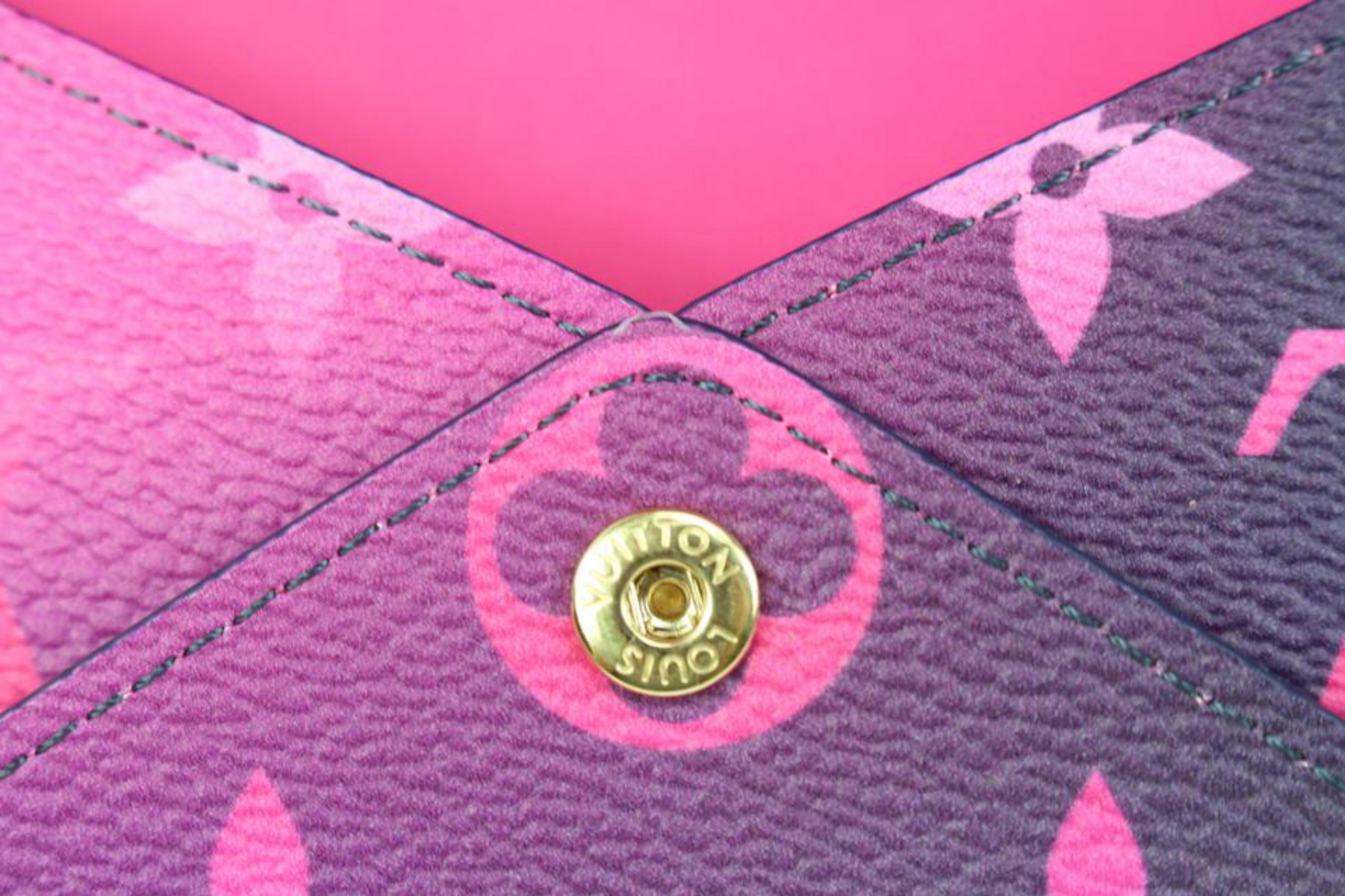 Louis Vuitton Pink Monogram Midnight Fuchsia Kirigami MM Envelope Clutch 19lk413 2