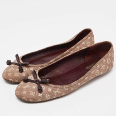Louis Vuitton Pink Monogram Mini Lin Canvas Debbie Ballet Flats Size 40