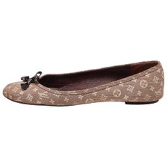 Louis Vuitton Pink Monogram Mini Lin Canvas Debbie Ballet Flats Size 40