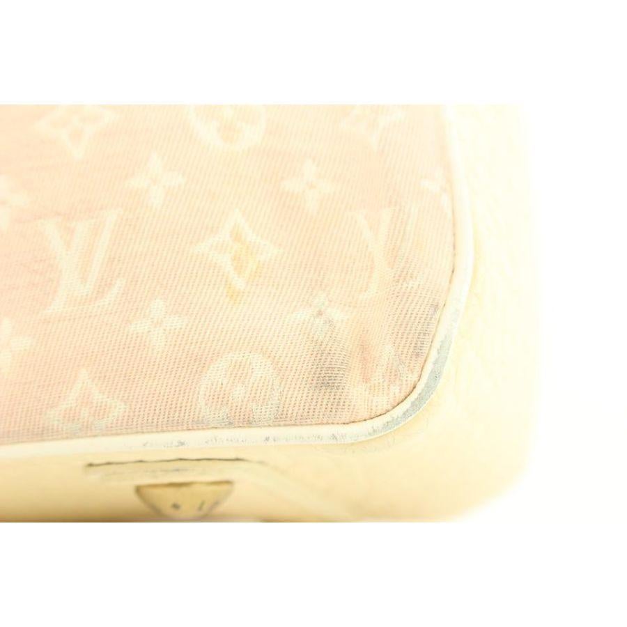 Louis Vuitton Rosa Monogramm Rose Mini Lin Trapez PM Speedy Boston Tasche 645lvs317 im Angebot 6