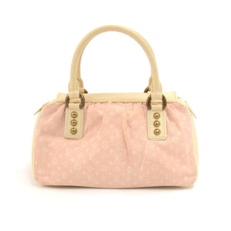 Louis Vuitton Pink Monogram Rose Mini Lin Trapeze PM Speedy Boston Bag 645lvs317 For Sale 1