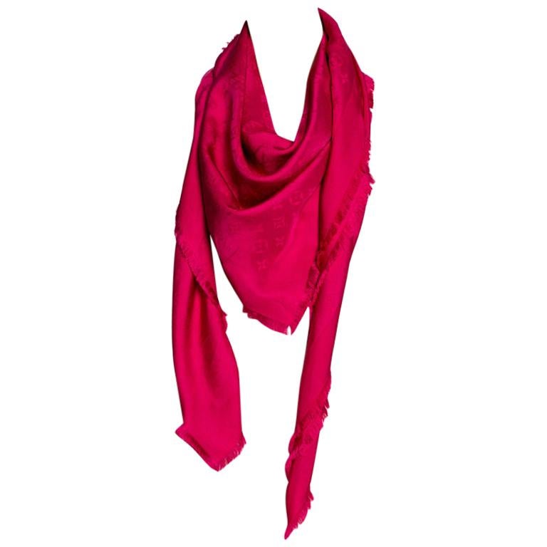Louis Vuitton Pink Monogram Silk Shawl at 1stDibs