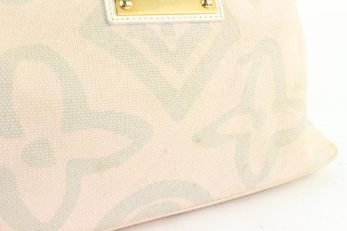 Sac fourre-tout Louis Vuitton rose « Tahitienne Cabas PM » avec monogramme 54629... 630lvs616 en vente 3