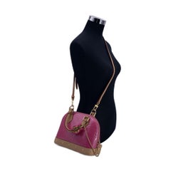 Louis Vuitton Borsa BB Rosa Monogram Vernis Alma con fermaglio per capelli