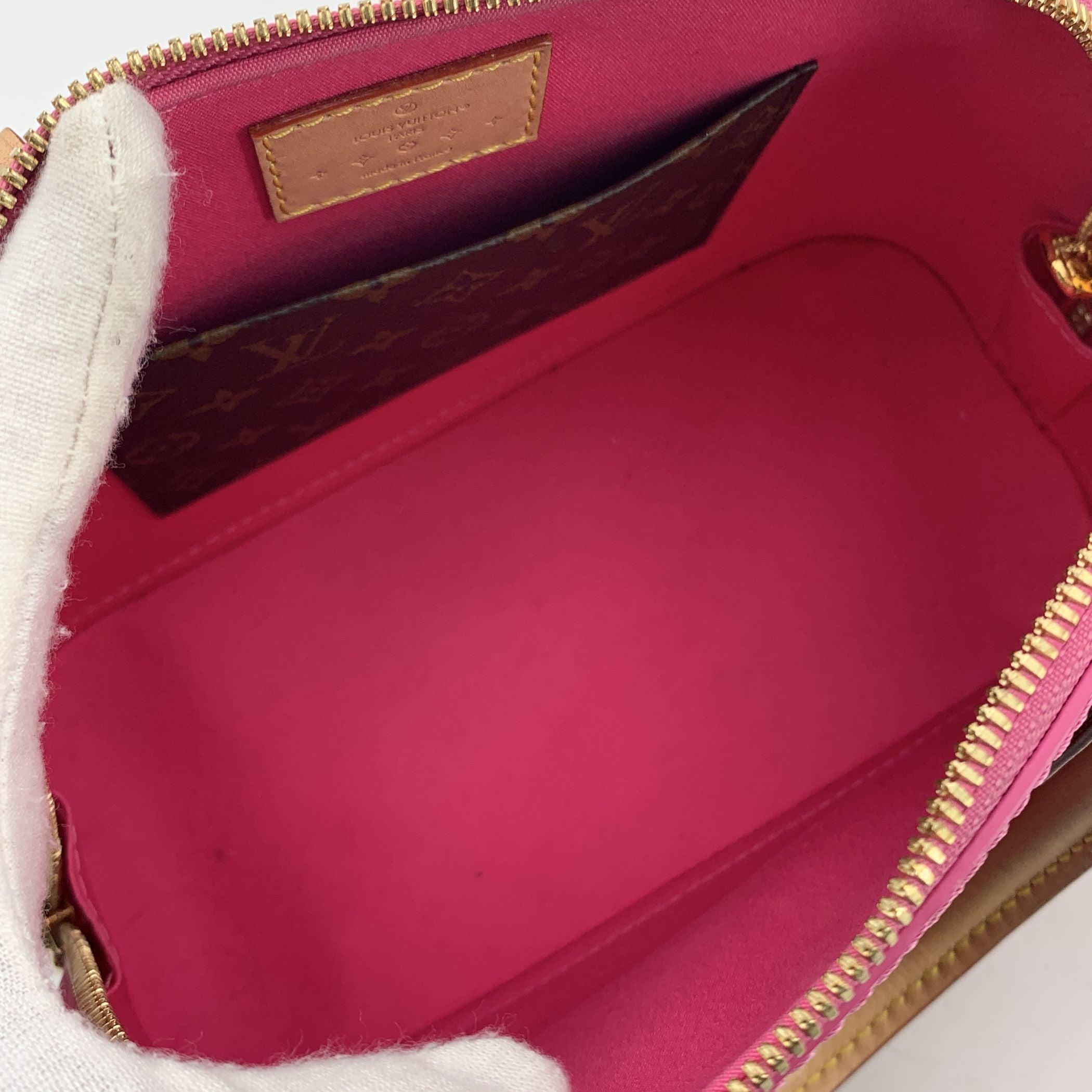Women's or Men's Louis Vuitton Pink Monogram Vernis Alma BB Bag with Hair Clip