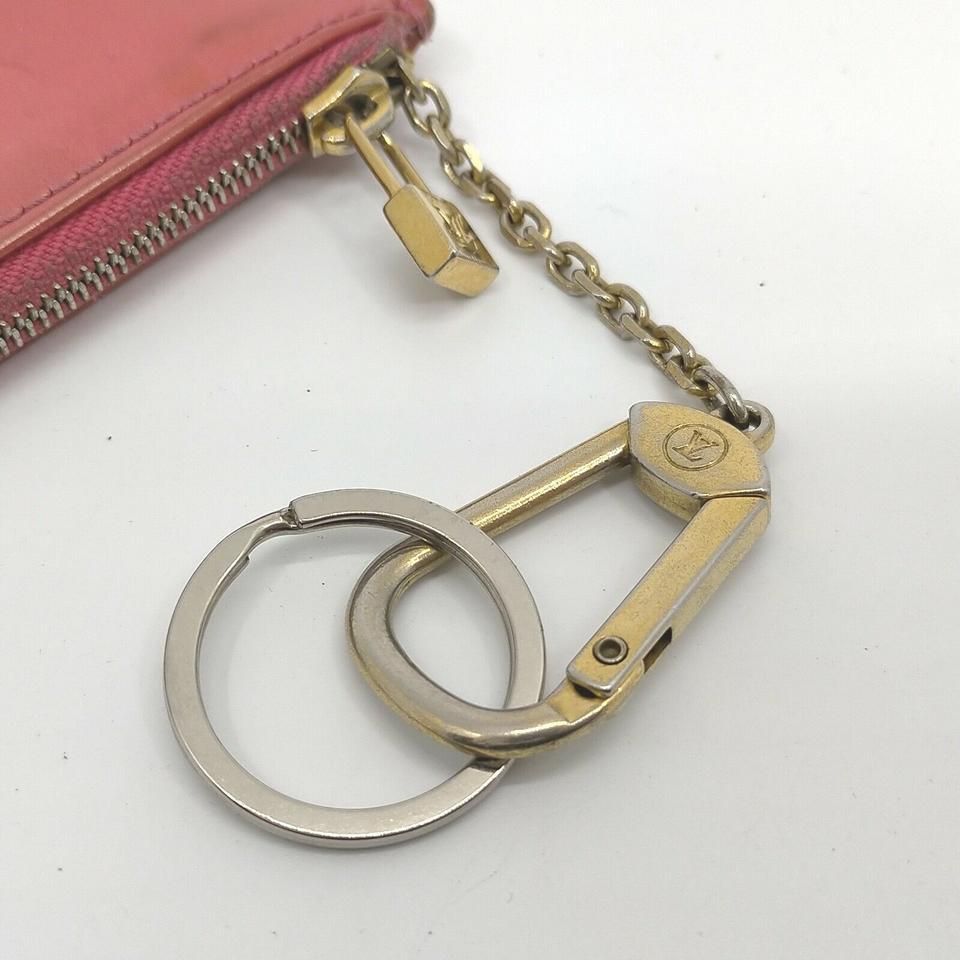 Women's Louis Vuitton Pink Monogram Vernis Pochette Cles Key Pouch Keychain 862669