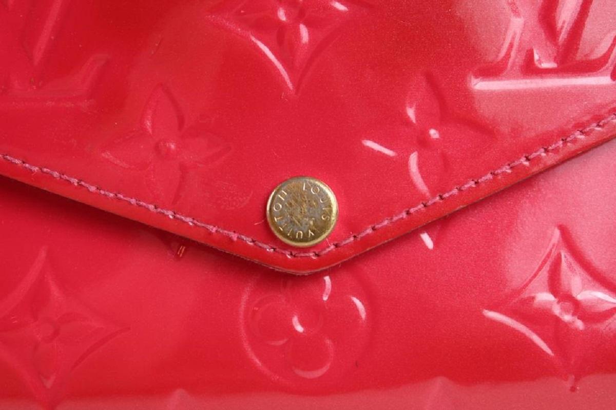 Louis Vuitton Pink Monogram Vernis Pochette Felicie Chain Flap Crossbody For Sale 4