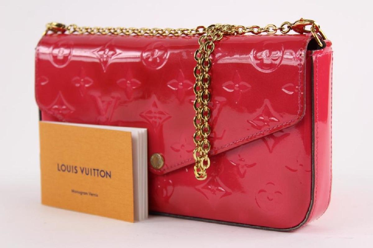 Louis Vuitton POCHETTE FELICIE, Amarante Monogram Vernis Leather