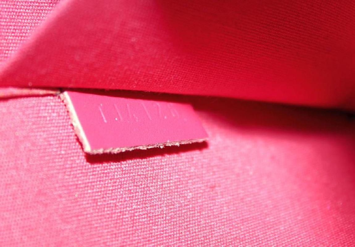 Rose Louis Vuitton Pink Monogram Vernis Pochette Felicie Chain Flap Crossbody en vente