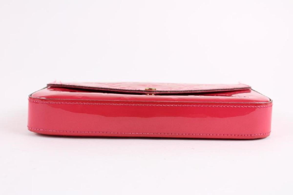 Louis Vuitton Pink Monogram Vernis Pochette Felicie Chain Flap Crossbody en vente 3