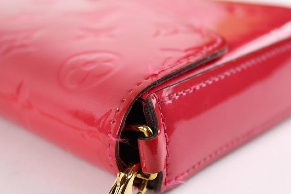 Louis Vuitton Pink Monogram Vernis Pochette Felicie Chain Flap Crossbody For Sale 2