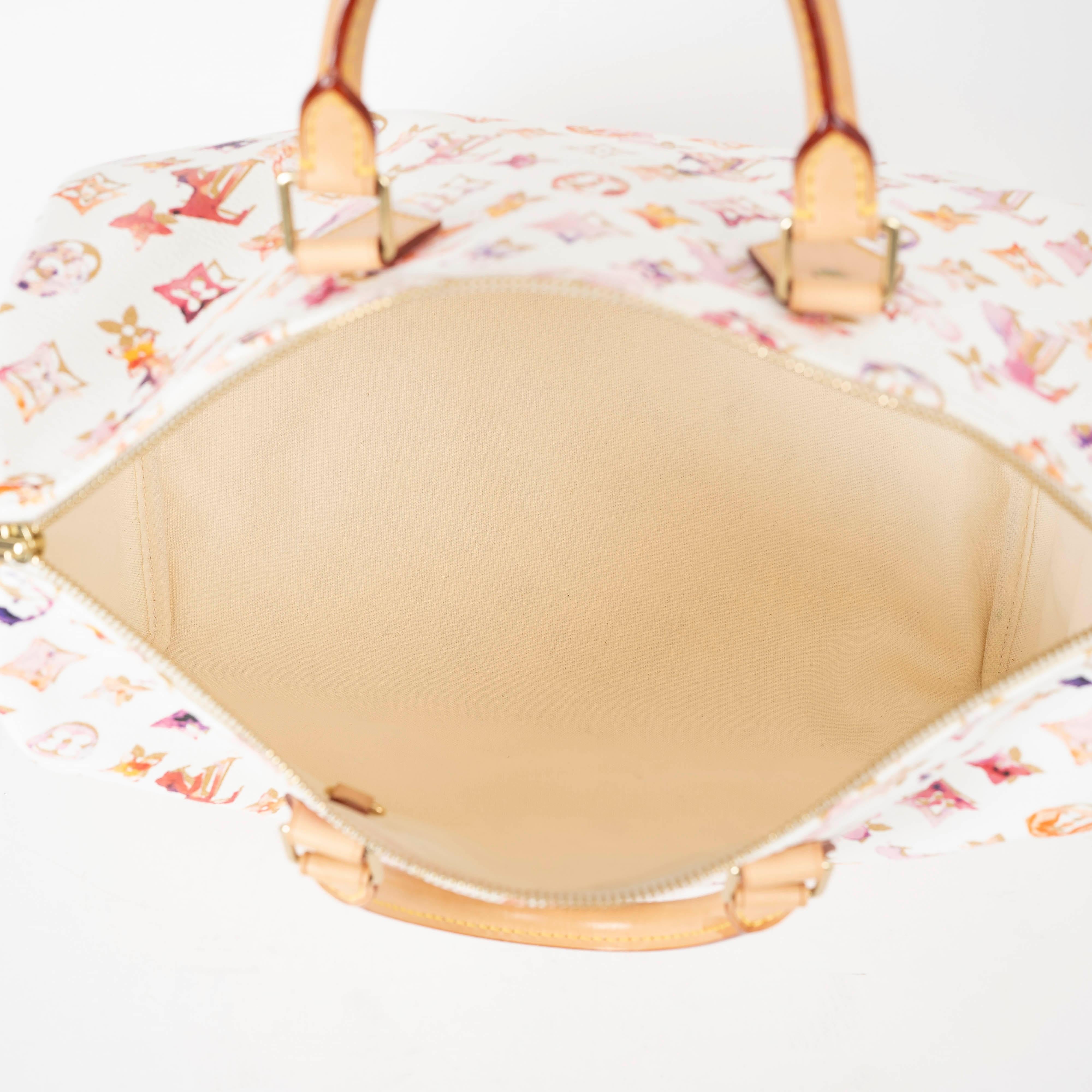 Women's LOUIS VUITTON pink Monogram WATERCOLOR AQUARELLE SPEEDY 35 Bag For Sale