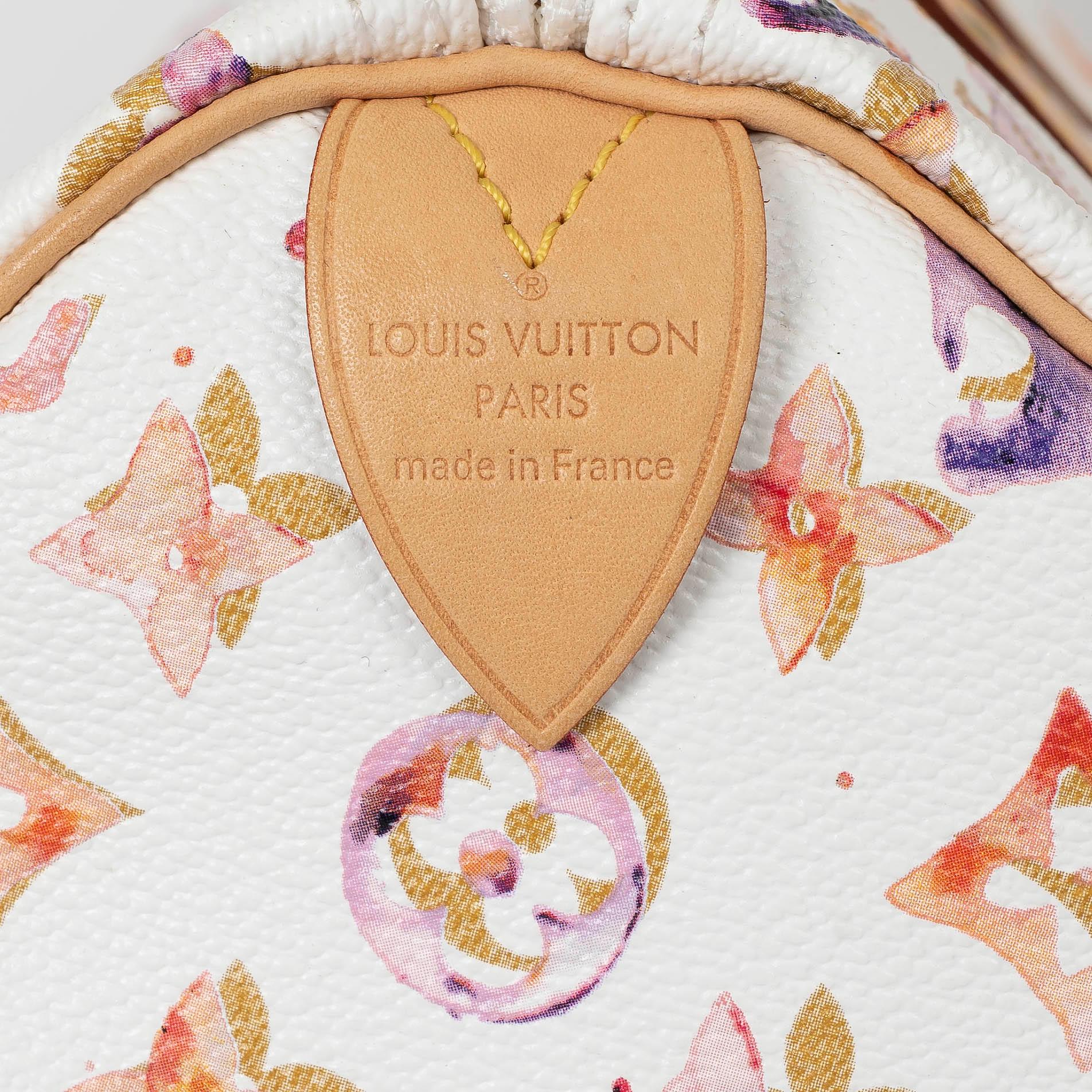LOUIS VUITTON pink Monogram WATERCOLOR AQUARELLE SPEEDY 35 Bag For Sale 1