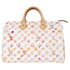 LOUIS VUITTON pink Monogram WATERCOLOR AQUARELLE SPEEDY 35 Bag