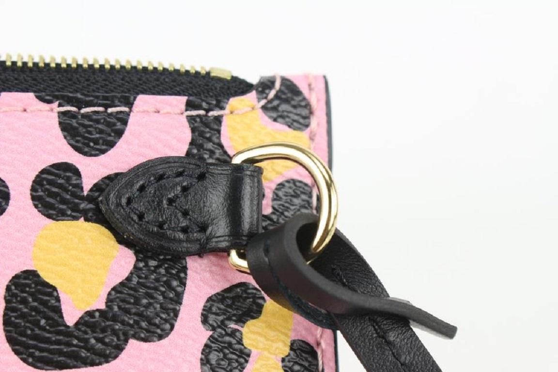 Louis Vuitton Pink Monogram Wild at Heart Neverfull Pochette Wristlet Bag For Sale 3