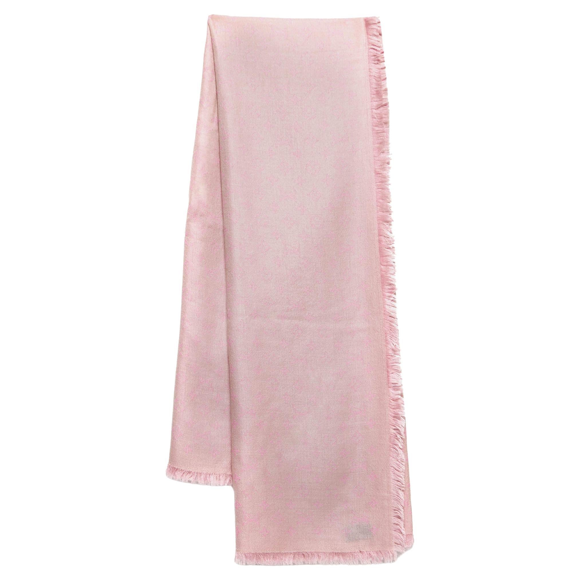 Louis Vuitton Pink Monogram Wool & Silk Shawl