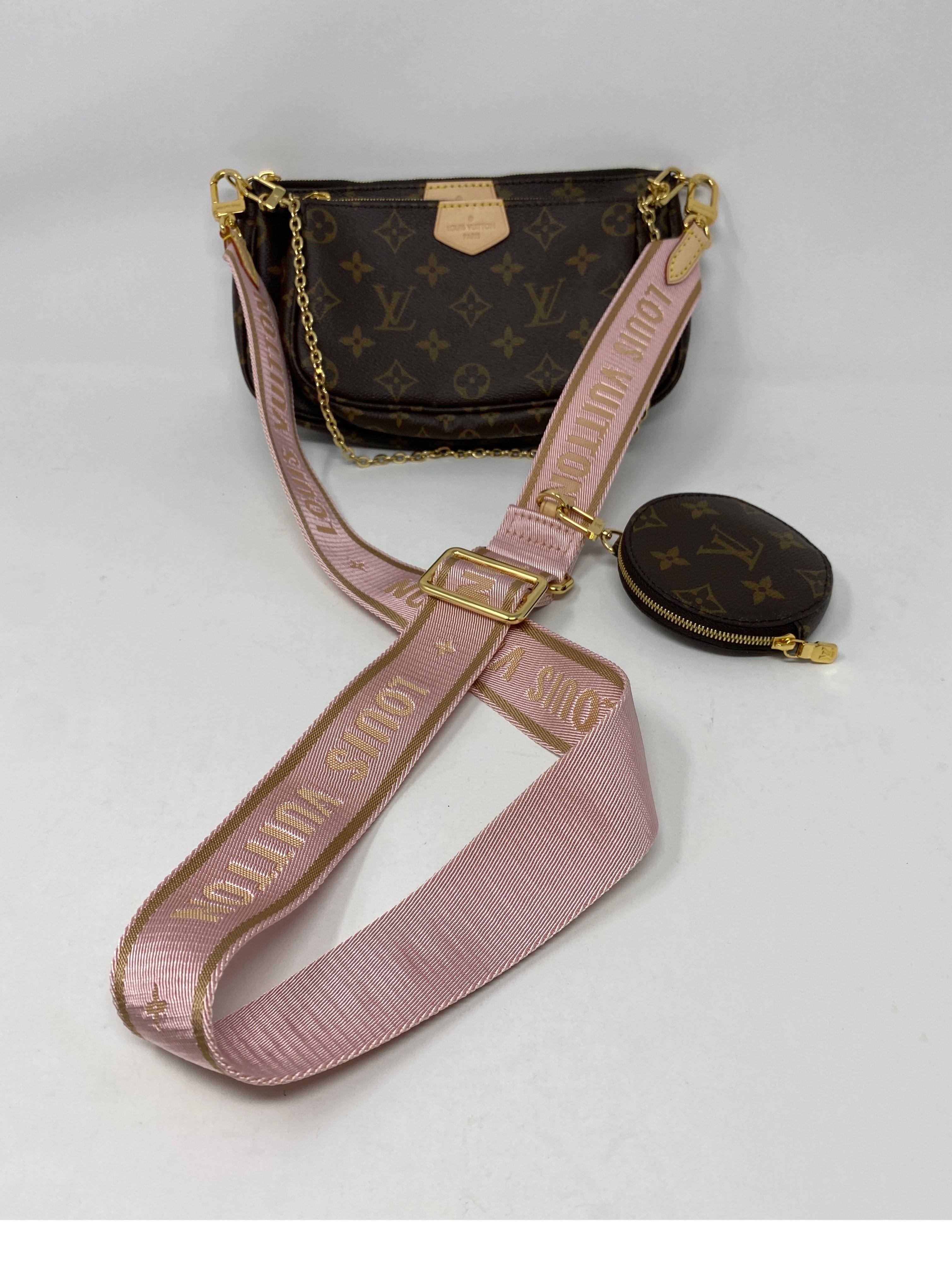 Louis Vuitton Multi Pochette Pink Strap - 3 For Sale on 1stDibs
