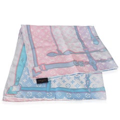 Louis Vuitton Pink Multicolor Silk Monogram Rising Confidential Square Scarf