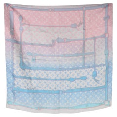 Louis Vuitton Pink Multicolor Silk Monogram Rising Confidential Square Scarf