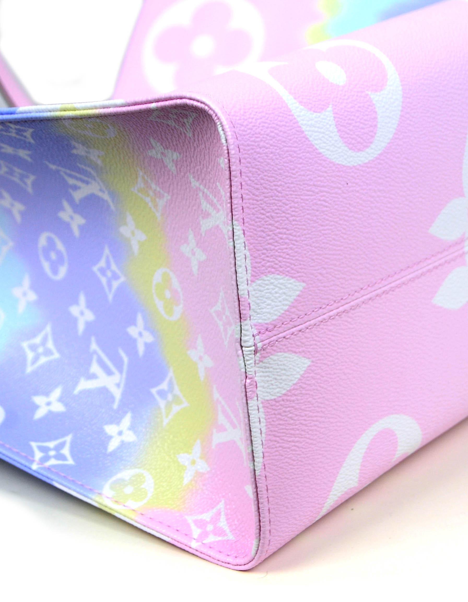 Gray Louis Vuitton Pink Pastel Ltd Edt Palm Beach Monogram Escale Onthego GM Tote Bag
