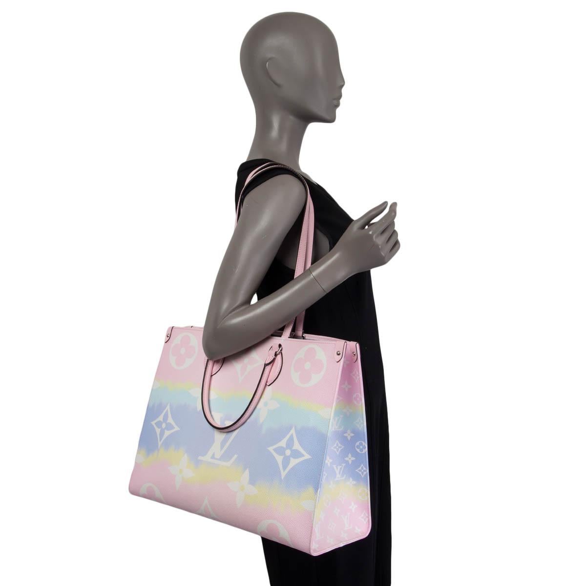 Women's LOUIS VUITTON pink Pastel Monogram Giant ONTHEGO GM ESCALE Tote Bag