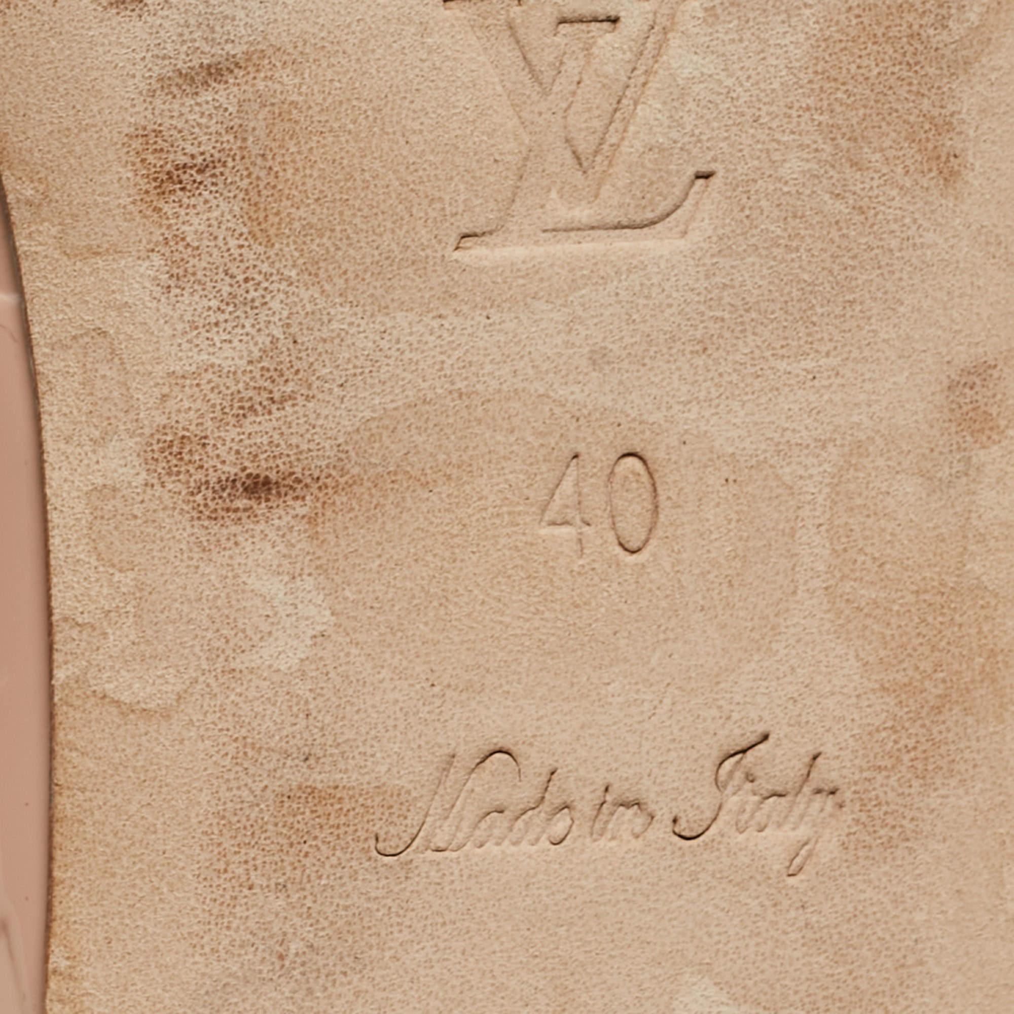 Louis Vuitton Pink Patent Leather Ballet Flats Size 40 In Fair Condition In Dubai, Al Qouz 2