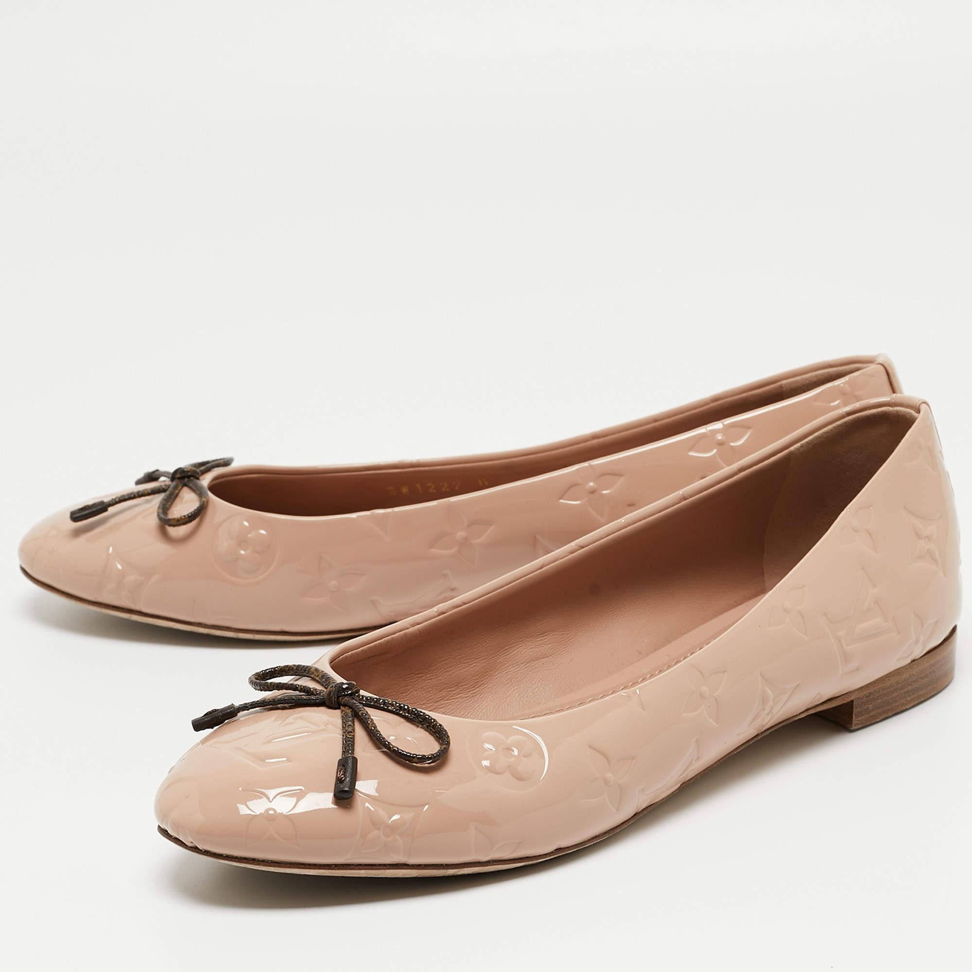 Women's Louis Vuitton Pink Patent Leather Ballet Flats Size 40