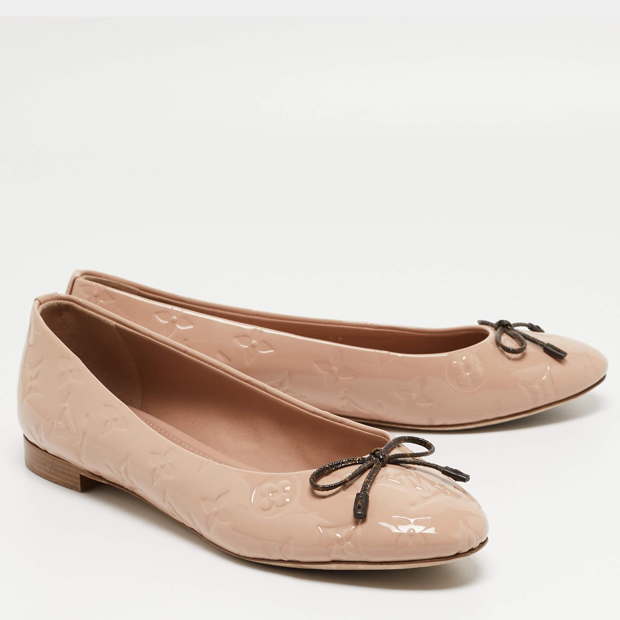 Louis Vuitton Pink Patent Leather Ballet Flats Size 40 1