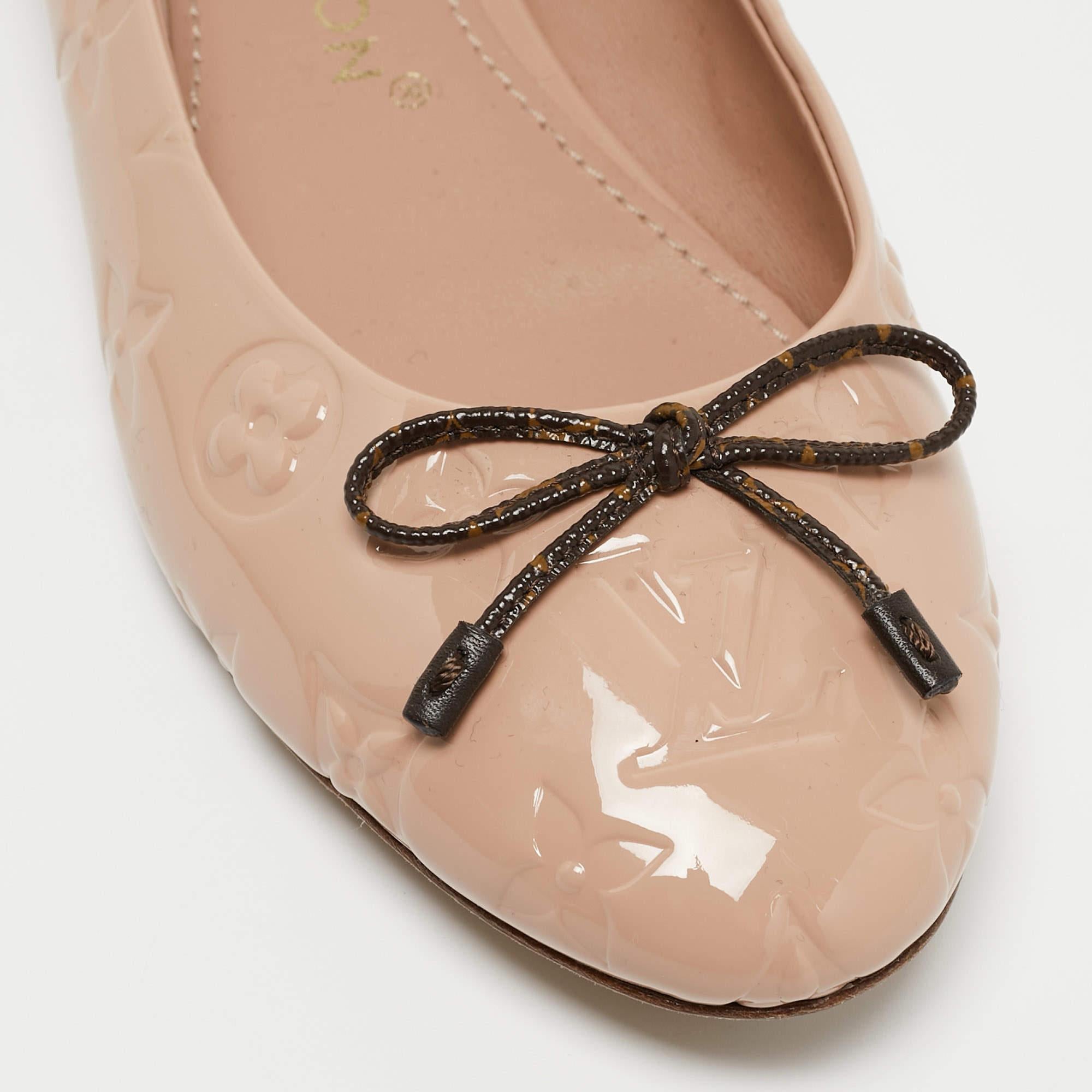 Louis Vuitton Pink Patent Leather Ballet Flats Size 40 2