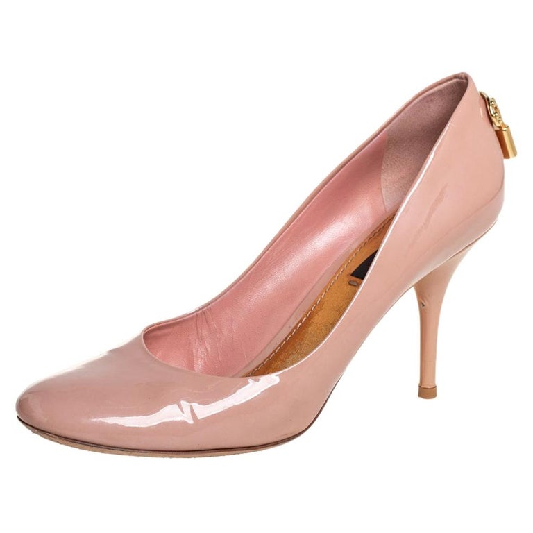 Louis Vuitton Pink Patent Leather Oh Pumps Size 36.5 For Sale at 1stDibs