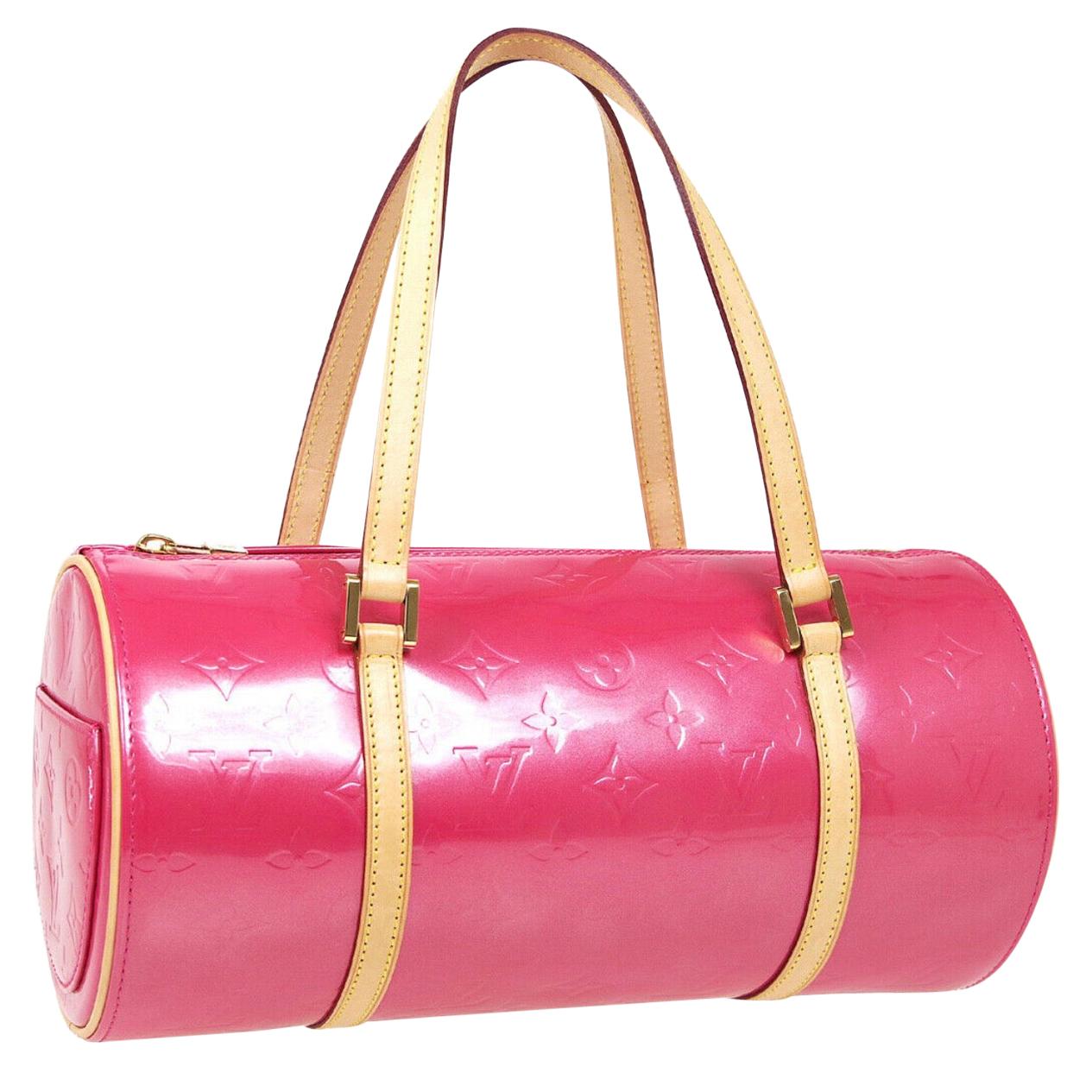 Louis Vuitton Pink Patent Leather Small Top Handle Satchel Pochette Shoulder Bag
