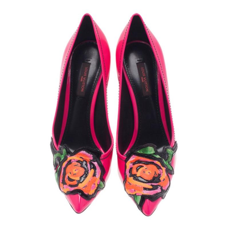 Louis Vuitton Pink Patent Stephen Sprouse Rose Pumps Size 37 2