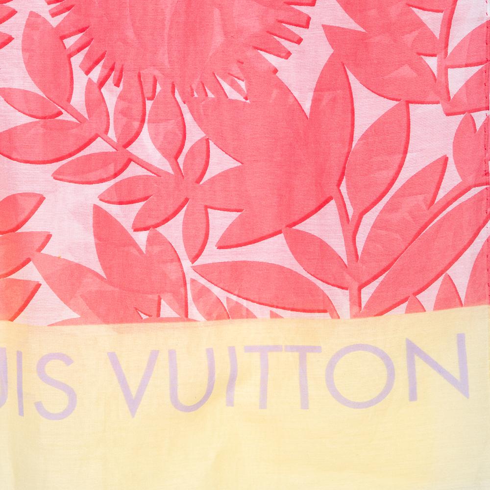Women's Louis Vuitton Pink Printed Cotton & Silk Scarf