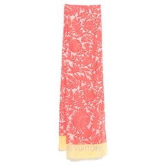 Louis Vuitton Rosa bedruckter Schal aus Baumwolle und Seide
